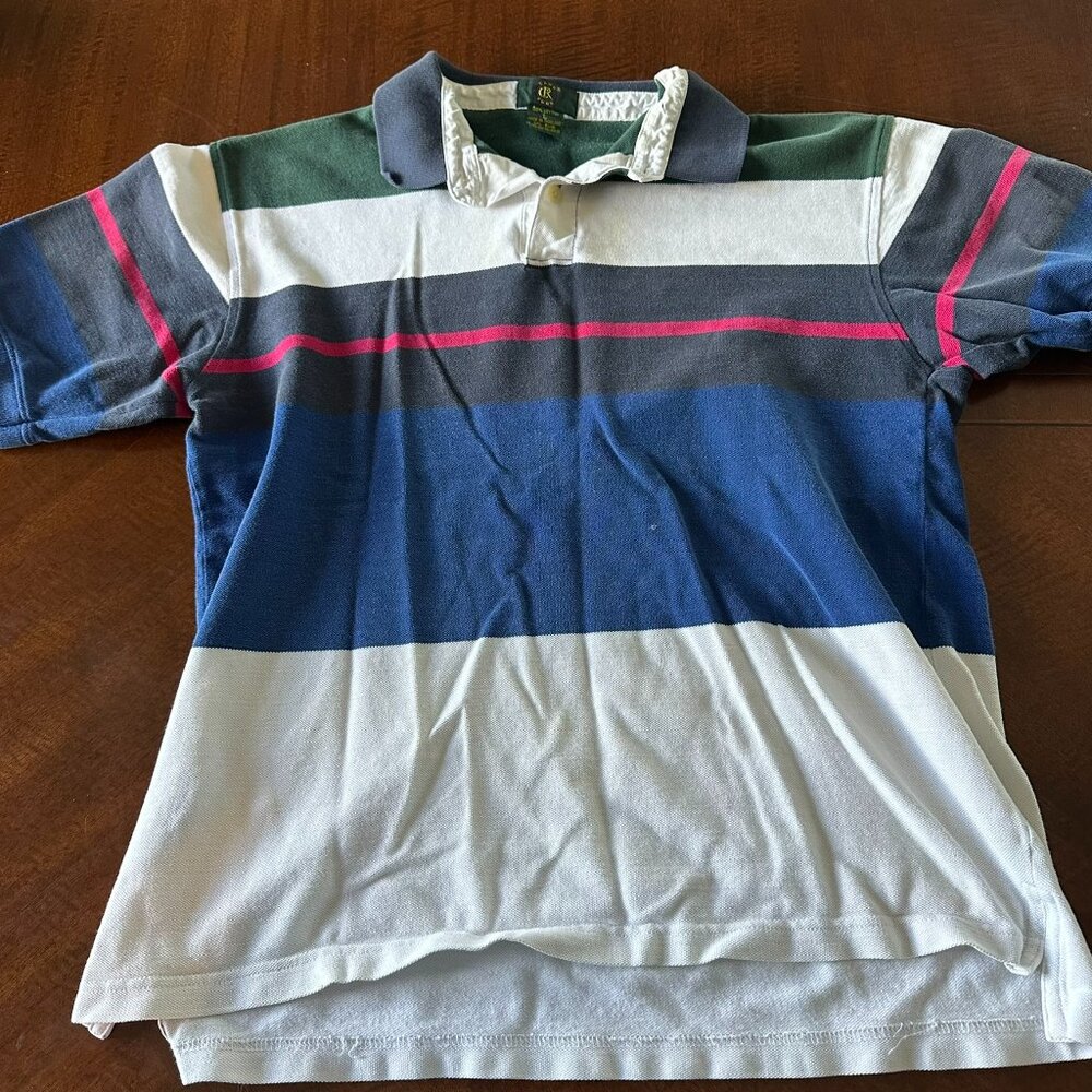 Vintage Large Men's Stripped Polo Club Room L‎